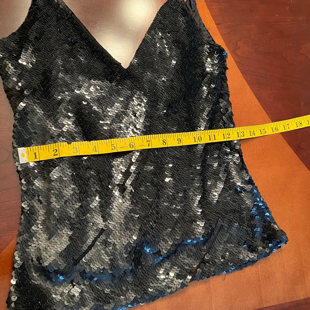 Cache Black Spaghetti Strap Full Sequin Pull-On T… - image 4